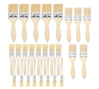 Giwnhvx Set di pennelli piatti, set di pennelli con 26 pezzi, larghezza 12/25/38/50 mm, set di pennelli per pittura con manico in legno, set di pennelli per vernici