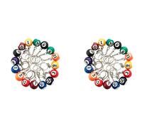 Giwnhvx Set di portachiavi a sfera da biliardo colorato 32 pezzi serie mini sfere portachiavi magico accessori per catene da biliardo biliardo biliardo di Eightball