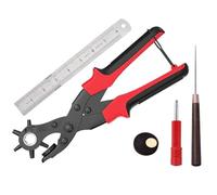 Giwnhvx Set di punzoni per cuoio, kit professionale con pinza girevole, perforatrice rotante super resistente, multi foro di precisione
