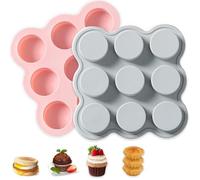 Giwnhvx Set di stampi per uova con friggitrice ad aria, riutilizzabile, teglia per muffin, antiaderente, per friggitrice ad aria, microonde, forno, vapore