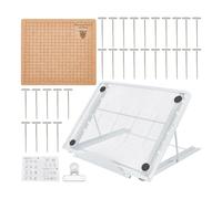Giwnhvx Set di tavole in pizzo da 8 x 8 pollici, tavole in pizzo e spille con supporto regolabile, forniture per strumenti di pizzo, tavola per assistente artigianale a maglia