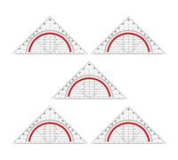 Giwnhvx Set quadrato in plastica, 5 pezzi da disegno quadrato geometrico triangolo, infrangibile, trasparente, set quadrato per disegno