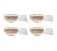 Giwnhvx Set Rotondo, 8 Cestini di Lievito per Pane e Pasta di Pane, Cestino da Lievitazione Banneton con Inserti di, Set Raschietto per Pasta Rotondo