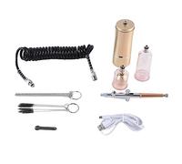 Giwnhvx Spazzole ad aria con ugello da 0,3 mm e set di spazzole di pulizia per aerografo per pittura fai da te, champagne