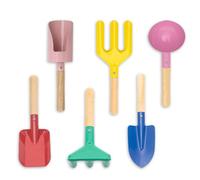 Giwnhvx Spiaggia per Bambini Set di 6 Pezzi Attrezzi da Giardinaggio per Bambini Set di Sabbia Strumenti da Giardino in Metallo Pala da Spiaggia