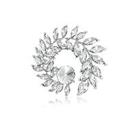 Giwnhvx Spille da donna rotonde brillanti di cristallo unisex grande fiore festa ufficio spilla spilla regalo A