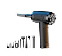 Giwnhvx Spolverino ad aria compressa per la pulizia, kit di pulizia portatile ricaricabile, 3 velocità, piccolo ventilatore elettrico senza fili, facile da usare, nero