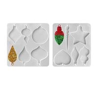 Giwnhvx Stampi per ornamenti natalizi per resina, stampi in silicone per palline, stampo rotondo in resina per ornamento a forma di stella