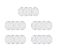 Giwnhvx Stampi Rotondi per Sottobicchieri nel Silicone da 20 Pezzi, Stampi Epossidici Trasparenti per con Resina, Calcestruzzo, Cemento e Argilla Polimerica