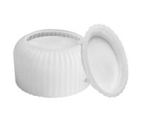 Giwnhvx Stampo in silicone con coperchio porta candela cilindrico, stampo in silicone per candele 3D fai da te in cemento a forma di portacandele facile da usare B