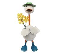 Giwnhvx Statua di Anatra da Giardino, Figurine Artigianali in, Decorazioni Artistiche in Piedi con Vaso di Fiori Piantabili, Resistente alle Intemperie per Villa All'Aperto B