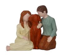 Giwnhvx Statua di Coppia e Cane Souvenir Scultura Familiare 'amante del Cane Adatta Per Visualizzazione e Offerta di Regali