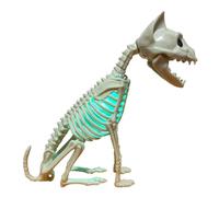 Giwnhvx Statua di Gatto di Halloween, Modello Ornamento Scheletro con Luce Estetica, da Ufficio, Statua 'animale per Armadietto, Biblioteca