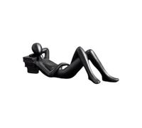 Giwnhvx Statua di Lettura Figurine in Resina Decorazione Ufficio Scultura Arte Ornamento Decorazione della Casa Ufficio Nero D
