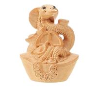 Giwnhvx Statua di serpente cinese intagliata a mano in legno Feng Shui decorazione statua buona fortuna ricchezza scultura animale