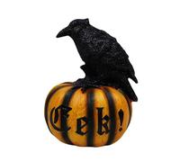 Giwnhvx Statuetta di di Corvo di Halloween Corvo Nero Statua in Resina Scultura Decorazione del Desktop di Casa Ornamento
