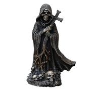 Giwnhvx Statuetta scheletro di Evils Falciatrice per Halloween Decorazione per ufficio a casa, statua in resina scultura ornamento C