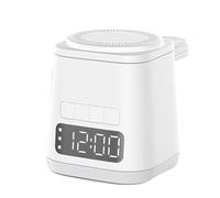 Giwnhvx Stazione di ricarica wireless multifunzione con sveglia e luce notturna, supporto per caricabatterie per orologio telefonico, bianco