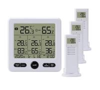 Giwnhvx Stazione meteorologica per interni/esterni, con sensori wireless, termometro digitale, igrometro con display LCD a LED, termometro (bianco) facile da installare, facile da usare
