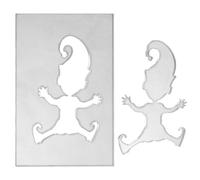 Giwnhvx Stencil a forma di gnomo con impronte di orme, decorazioni per finestre, mini gnomo, impronte, gnomo, accessori per porte