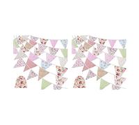 Giwnhvx Striscioni in Tessuto 40 Piedi Banner Banderole Esterni 84 Pezzi Bandiera a Tre Angoli in Cotone Vintage Floreale per Festa di Compleanno Giardino