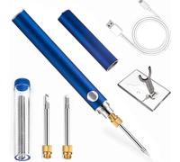 Giwnhvx Strumento di saldatura di ricarica wireless, set di strumenti di saldatura di ricarica wireless, con tre punte per saldatore, blu