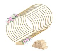 Giwnhvx Supporti in Legno Padrona Cerchio Floreale in Metallo da 12 Pollici per la Decorazione della Tabella Fai da te Decorazione di Nozze Appeso da Parete 12 Pezzi