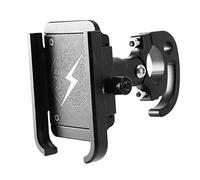 Giwnhvx Supporto da manubrio per moto, in alluminio e metallo, regolabile a 360°, compatibile con telefoni cellulari da 4 a 6,8 pollici (nero)