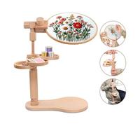 Giwnhvx Supporto per cerchio da ricamo, supporto per ricamo con disco, supporto per cerchio da ricamo in legno di faggio, facile da usare per progetti di artistico