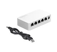 Giwnhvx Switch Ethernet 5 porte 100 Mbps Mini Hub di Rete Portatile con USB Rame Ossigeno per Ufficio, Dormitorio Casa