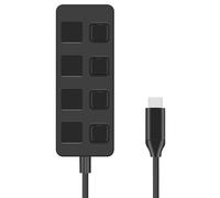 Giwnhvx Switch HUB USB 3.0 con Pulsante A 4 Porte Splitter USB Extender da 1 A 4 Hub Type-C per la Sostituzione del Computer Portatile A