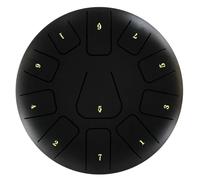 Giwnhvx Tamburello in acciaio da 20,3 cm, 11 note, con bacchette e plettri per dita, per meditazioni, tamburello strumento I