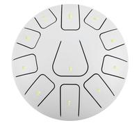 Giwnhvx Tamburello in acciaio da 20,3 cm, 11 note, con bacchette e plettri per dita, per meditazioni, tamburello strumento F