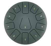 Giwnhvx Tamburello in acciaio da 20,3 cm, 11 note, con bacchette e plettri per dita, per meditazioni, tamburello strumento K