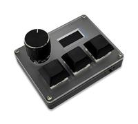 Giwnhvx Tastiera personalizzata cablata a 3 tasti Tastiera da gioco OSU Interruttore blu con schermo manopola RGB Copia Incolla Tastiera Shotcut
