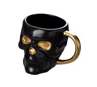 Giwnhvx Tazza con teschio di Halloween con manico, tazza in ceramica senza coperchio, divertente, per acqua, birra, latte, moka, modellazione creativa, 600 ml D