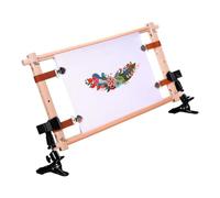 Giwnhvx Telaio girevole in legno per punto croce - con clip, grande supporto per cerchio da ricamo regolabile, adatto per lavori manuali di cucito, installazione semplice, facile da usare