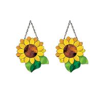 Giwnhvx Tende per Finestre con Girasole, Tendaggi per Finestre in Acrilico, Tende per Finestre Colorate con Girasole, Acchiappasole per Finestre Appese