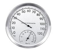 Giwnhvx Termometro da parete in acciaio inox, 127 mm, per interni ed esterni, per sauna e umidità