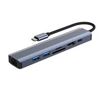 Giwnhvx Tipo C HUB USB 3.0 Multiporta Splitter Adapter con PD Porte Card Reader per Compute PC Sostituzione Parti di Ricambio Accessori