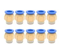 Giwnhvx Tubo pneumatico per PC, 10 mm, 8 mm, 12 mm, 6 mm, 4 mm, tubo da 1/4 in 1/2 in 1/8 in 3/8 in filettatura maschio ad aria, raccordo rapido in ottone giallo PC10-02
