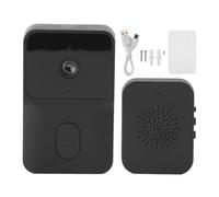 Giwnhvx Tuya - Campanello intelligente con visione notturna HD, interfono a 2 vie, visione in tempo reale, per sistema di sicurezza domestica, colore: nero