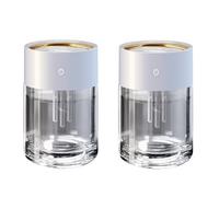Giwnhvx Umidificatore trasparente di grande capacità 2L Umidificatore d'aria 2L per la casa USB Grande capacità 3 ugelli Purificatore d'aria nebbia pesante con lampada a LED Ultrasuoni Essenti OIL