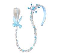Giwnhvx Una Principessa Vestire Parrucche, Principessa Lunga Parrucca Intrecciata Fasce per Ragazze Cosplay Principessa Posticcio Acconciatura Facile Da Usare Blu