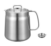 Giwnhvx Vasetto per ingrassatore e grasso 2 L/67,6 FL Oz Colino alimentare Contenitore di stoccaggio in acciaio inossidabile con colino a maglia fine
