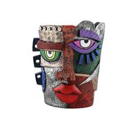 Giwnhvx Vaso da fiori con faccia astratta, vaso di fiori, ornamento, display, portapenne, vaso