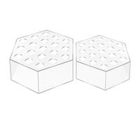 Giwnhvx Vaso da fiori esagonale in acrilico 2 pezzi, vaso in acrilico trasparente per decorazione domestica, tavolo per matrimoni, ornamenti per feste in ufficio