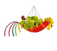 Giwnhvx Vaso da Fiori in Metallo Forma Squisita, Vaso da Fiori Colorato con Gallo, Fioriera Sospesa, Vasi da Fiori Decorativi da Giardino, L, C