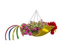 Giwnhvx Vaso da Fiori in Metallo Forma Squisita, Vaso da Fiori Colorato con Gallo, Fioriera Sospesa, Vasi da Fiori Decorativi da Giardino, S, e