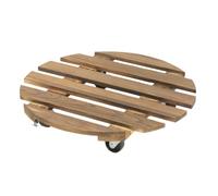 Giwnhvx Vaso da fiori rotondo universale con base in legno con ruote consente di spostare facilmente le piante in vaso, D